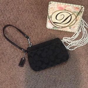Coach Black Monogramed Wristlet